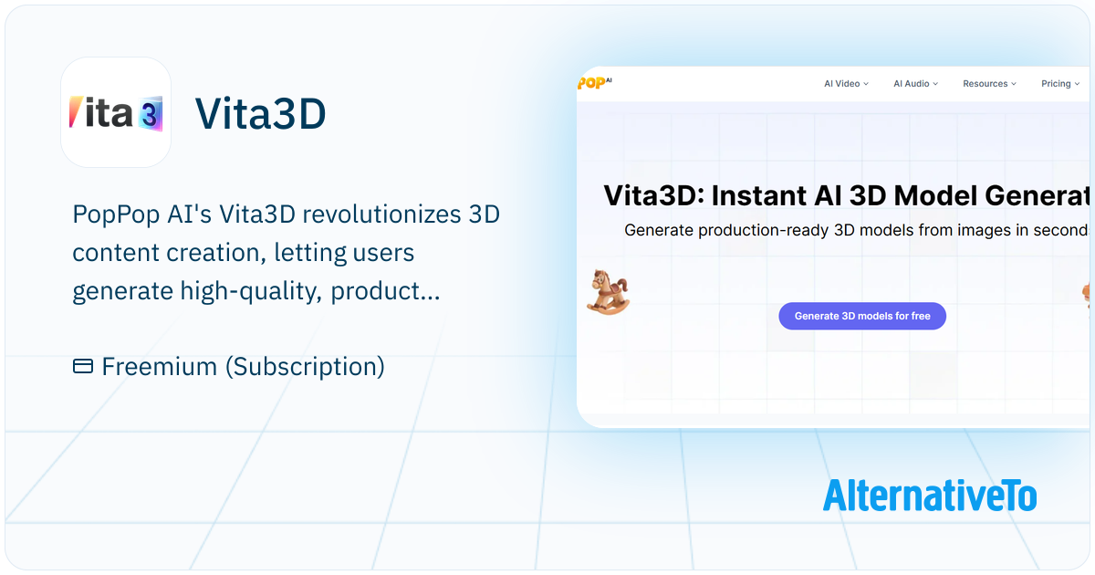 Vita3D: An AI-powered 3D model generator that instantly creates ...
