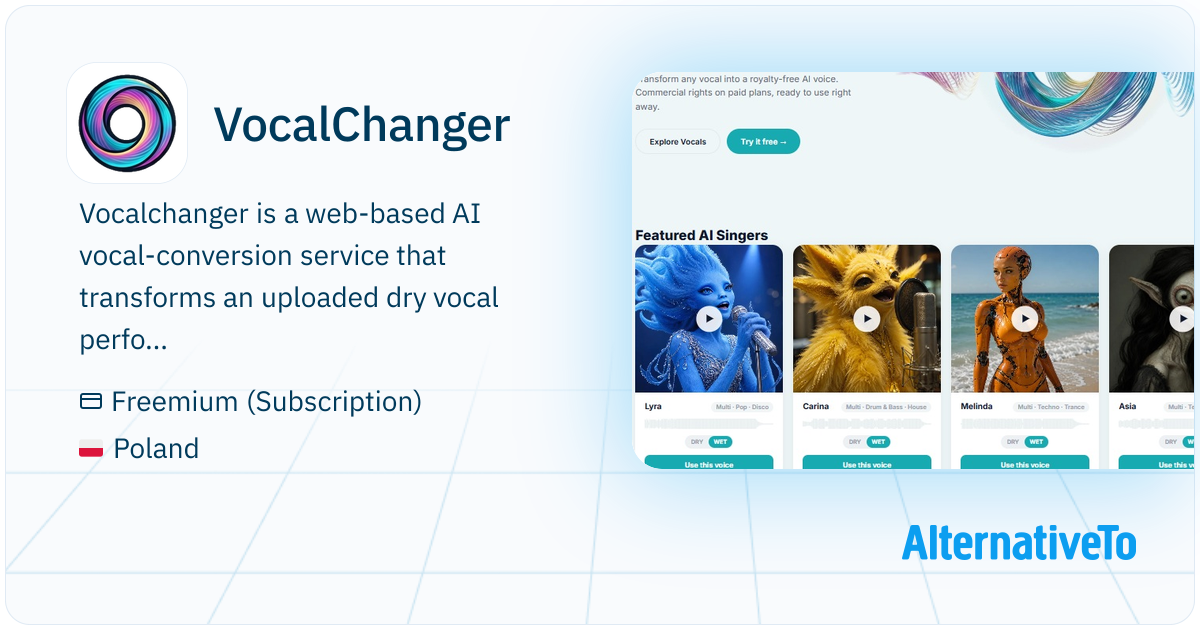 VocalChanger: AI vocal conversion with ten singers and WAV export ...