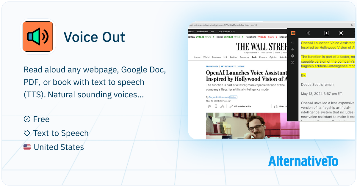 Read Voice Voice Out: Read aloud any webpage, Google Doc, PDF, or book with text ...