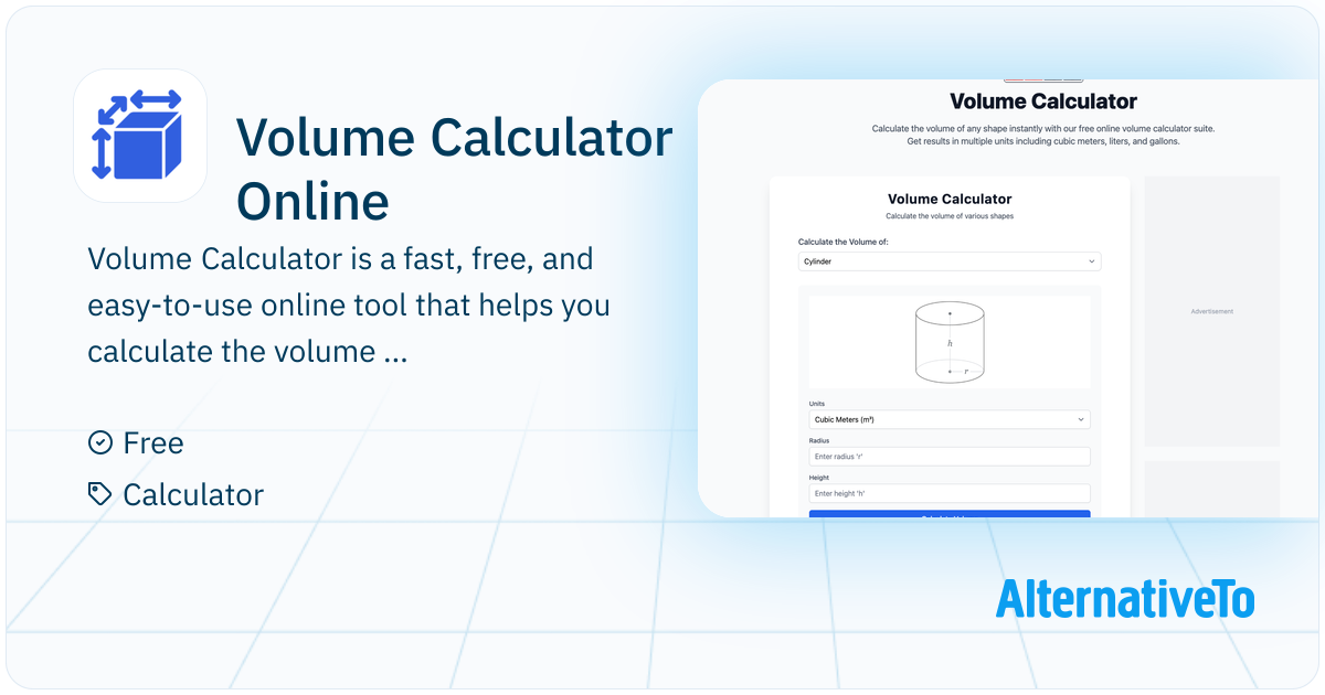 Volume Calculator Online: Volume Calculator is a free online tool to ...
