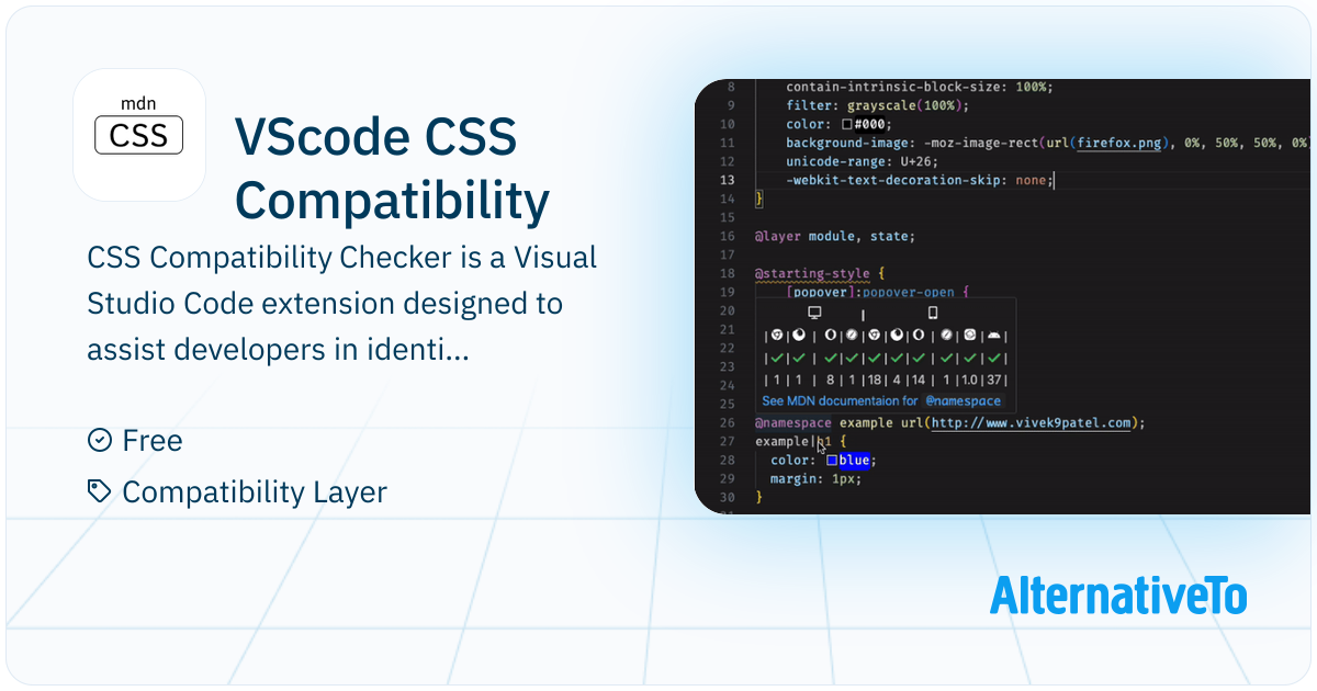 VScode CSS Compatibility: A VS Code extension to check, on hover, which ...