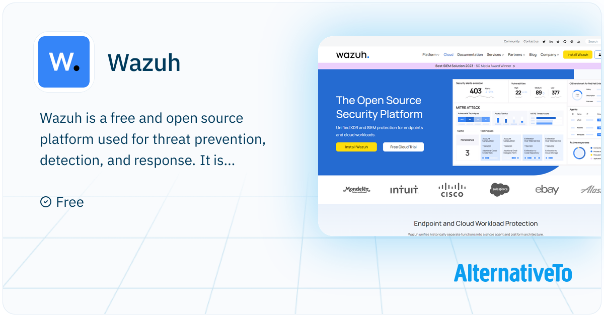 Wazuh: Free and open source platform used for | AlternativeTo