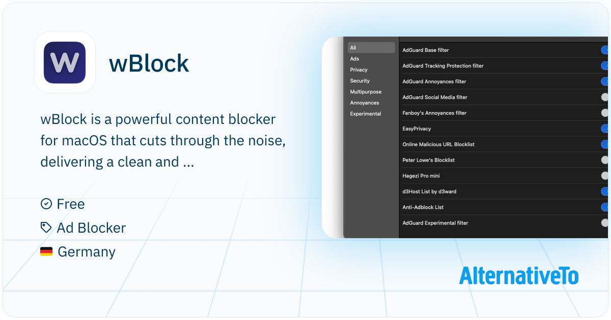 wBlock: The next-generation ad blocker for Safari | AlternativeTo