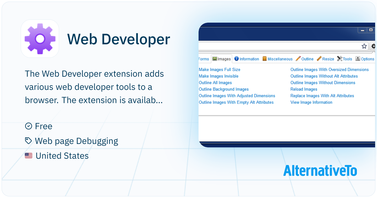 Web Developer: The Web Developer extension adds various web | AlternativeTo