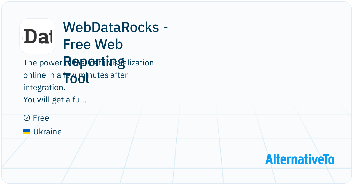 WebDataRocks - Free Web Reporting Tool: Simple tool that can be easily ...