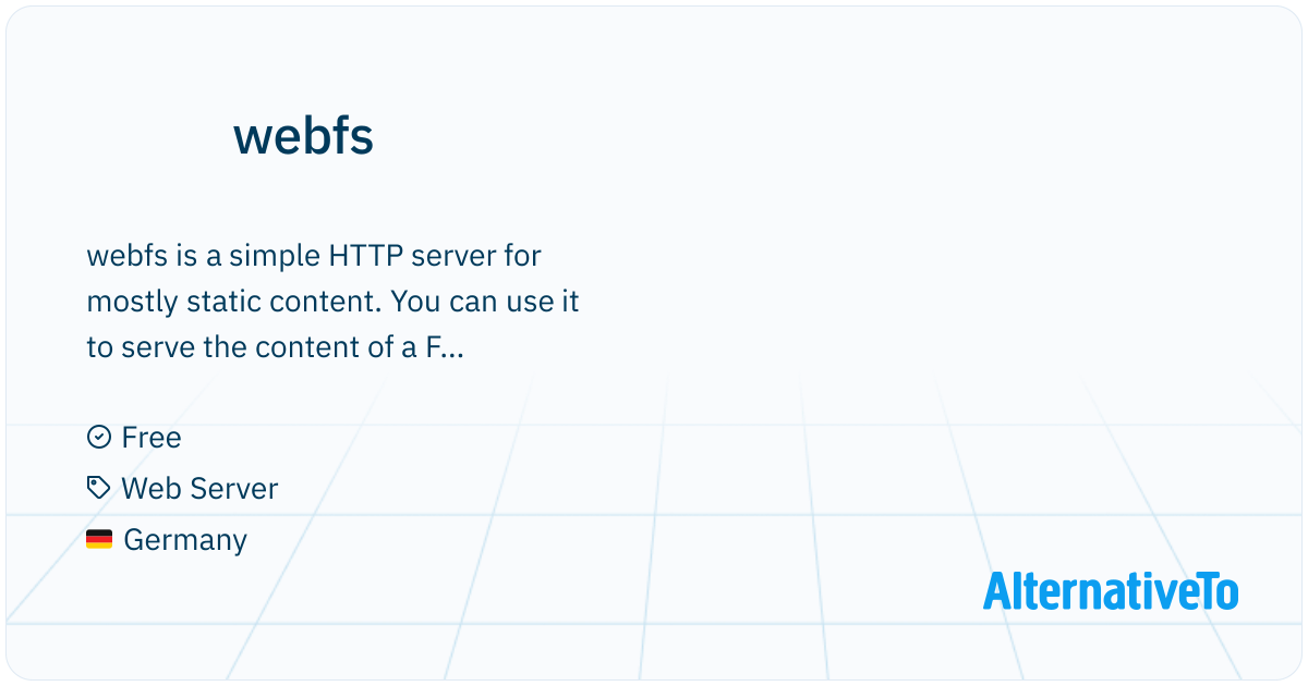 webfs: Simple HTTP server for mostly static | AlternativeTo