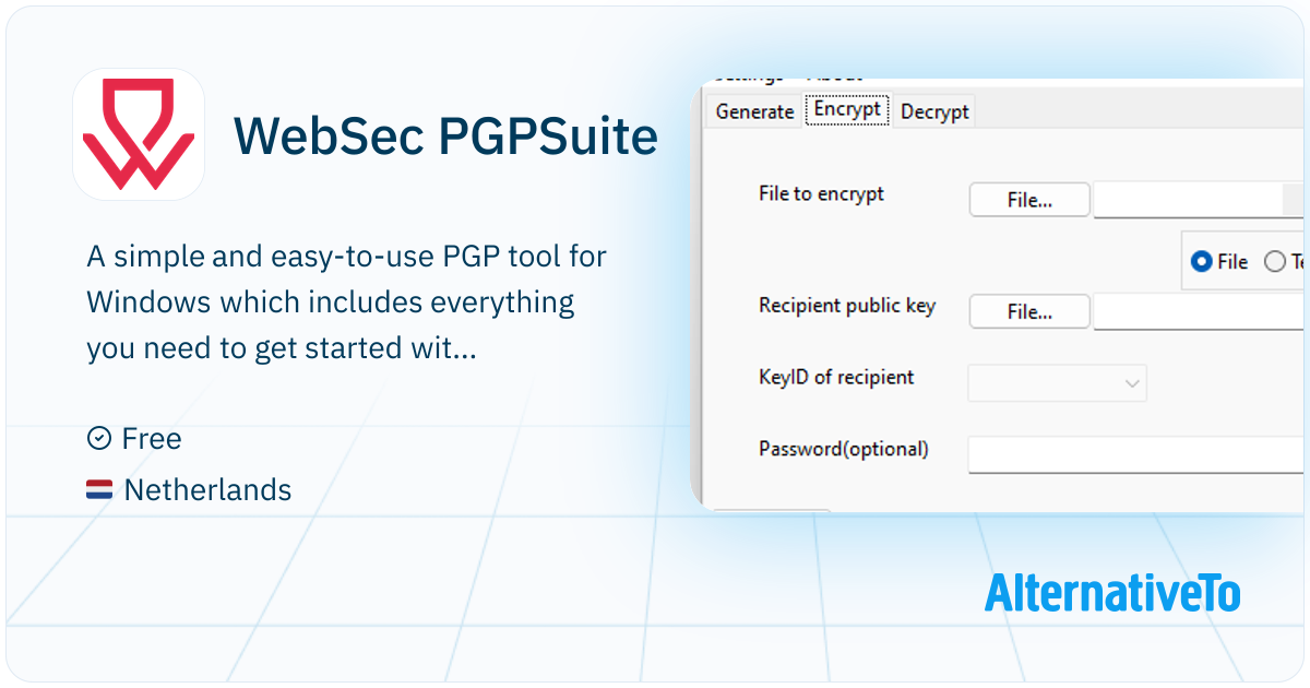 Websec Image WebSec PGPSuite: A simple and easy-to-use PGP tool for Windows ...