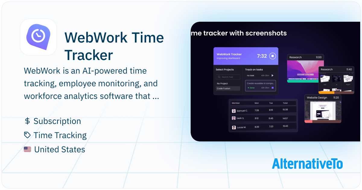 WebWork Time Tracker: WebWork is an AI-powered time tracking software ...