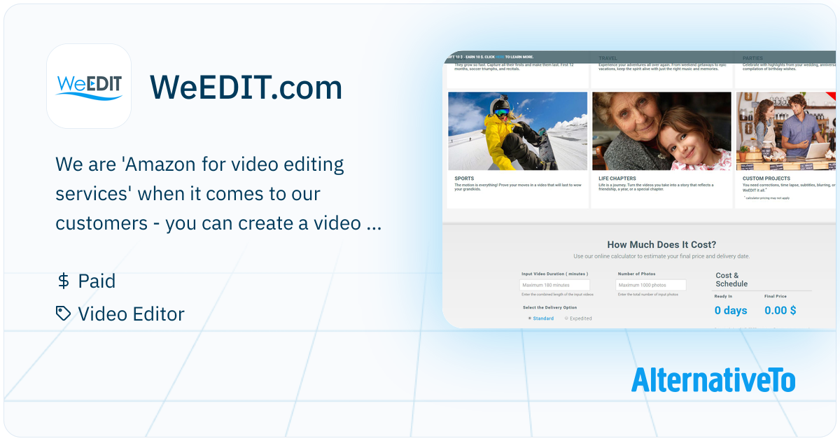 W. Edit App WeEDIT.com: Have best human editors turn your footage into short and ...