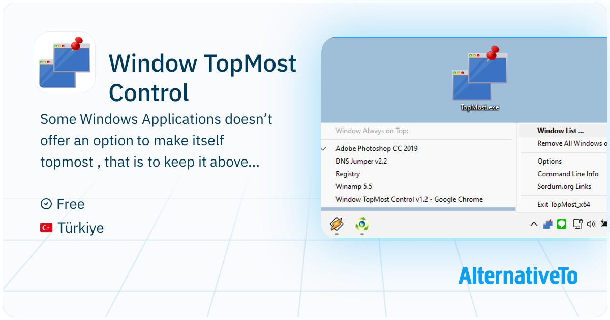 Window TopMost Control: Some Windows Applications doesn’t offer an ...
