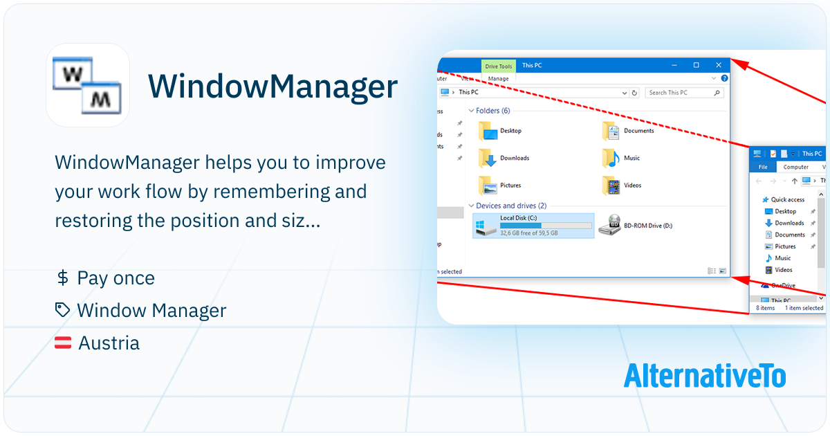 Window Manager Type WindowManager: Helps you to improve your work flow by remembering and ...