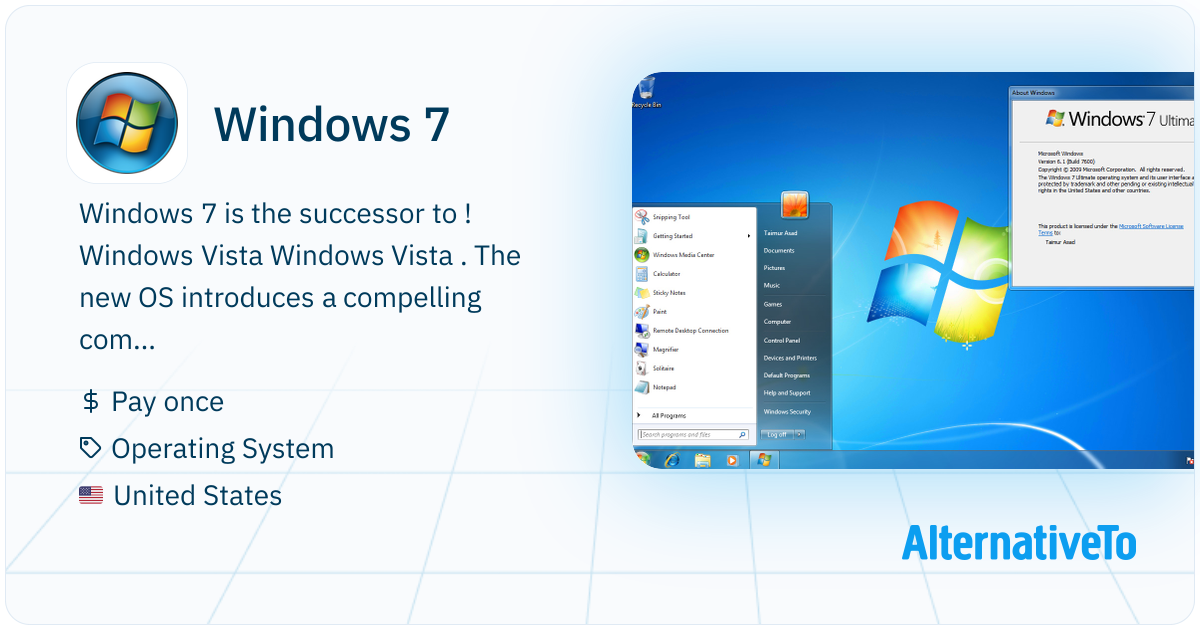 Windows 7: The successor to Windows Vista | AlternativeTo