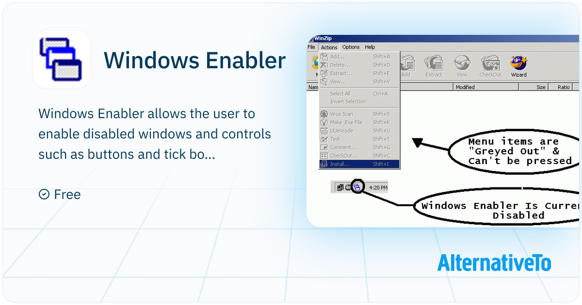 Windows Enabler: Allows the user to enable | AlternativeTo