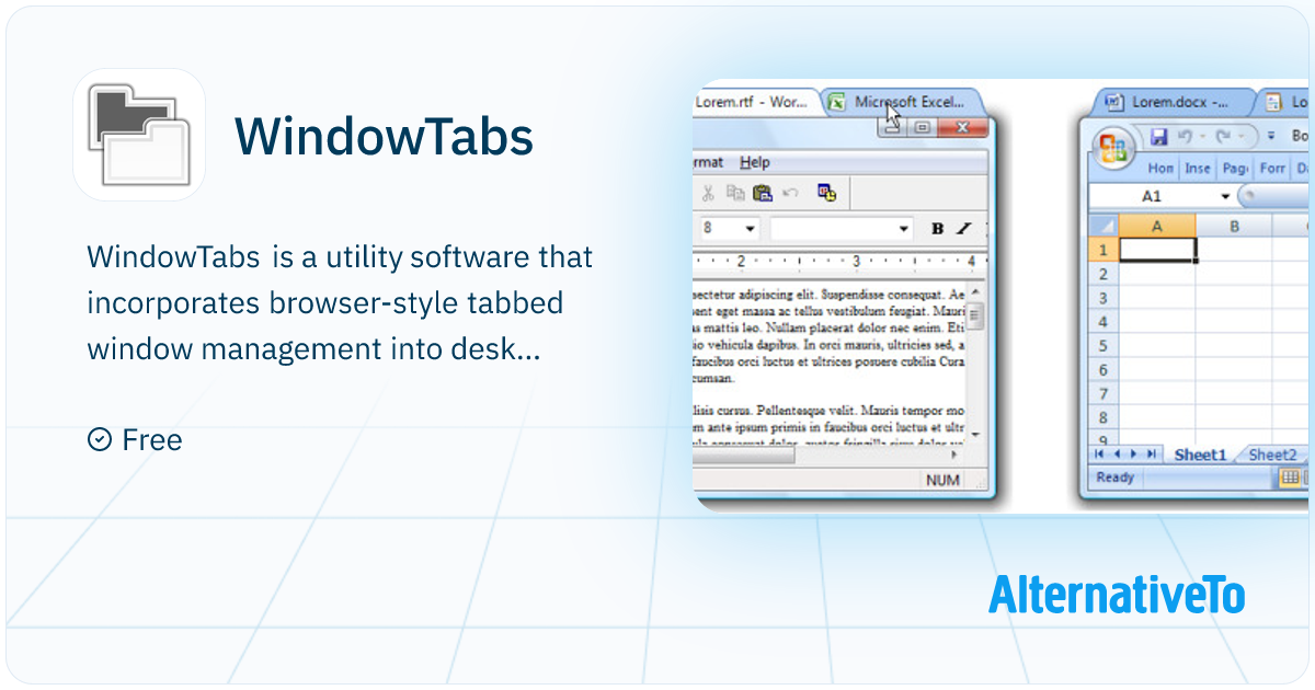 WindowTabs: Browser-style tabs for managing desktop window groups ...
