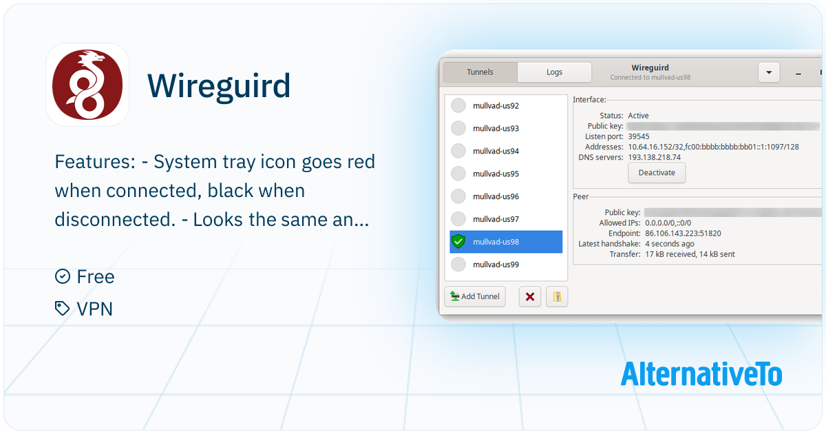 Wireguird: Wireguard gtk gui for linux | AlternativeTo