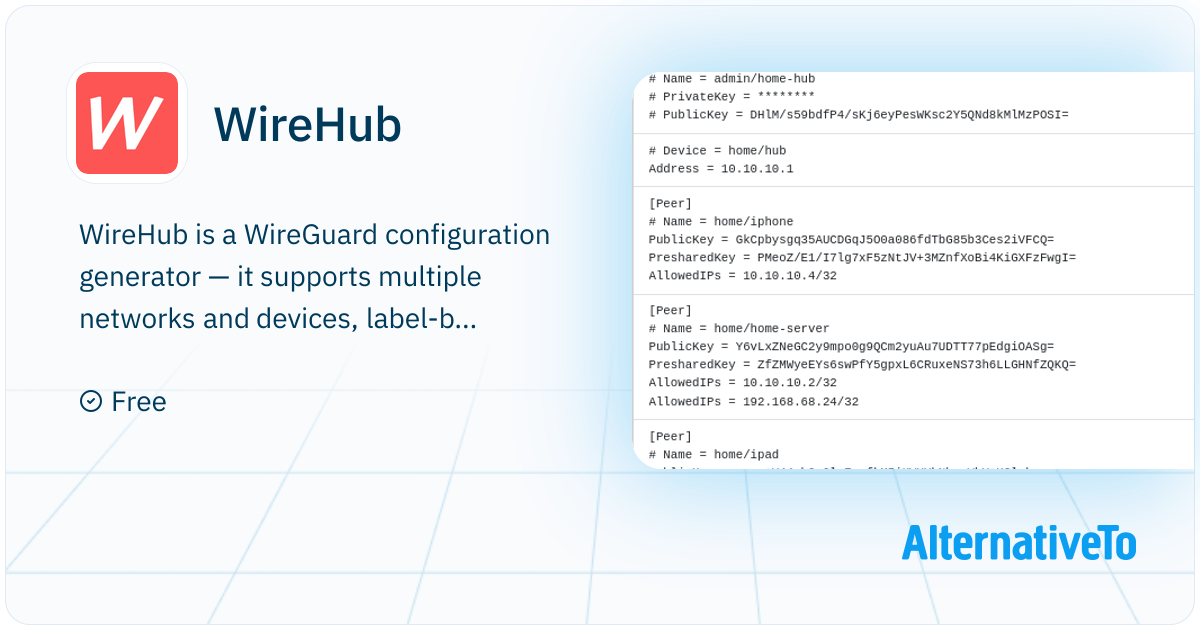 WireHub: Tool that helps you generate WireGuard configurations and ...