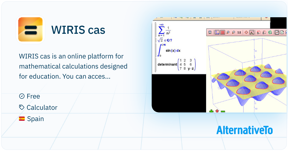 Store Wiris WIRIS cas: Online platform for mathematical | AlternativeTo
