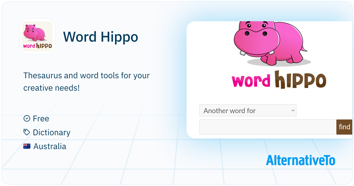 Word Hippo: Thesaurus and many more features bundled with this website ...
