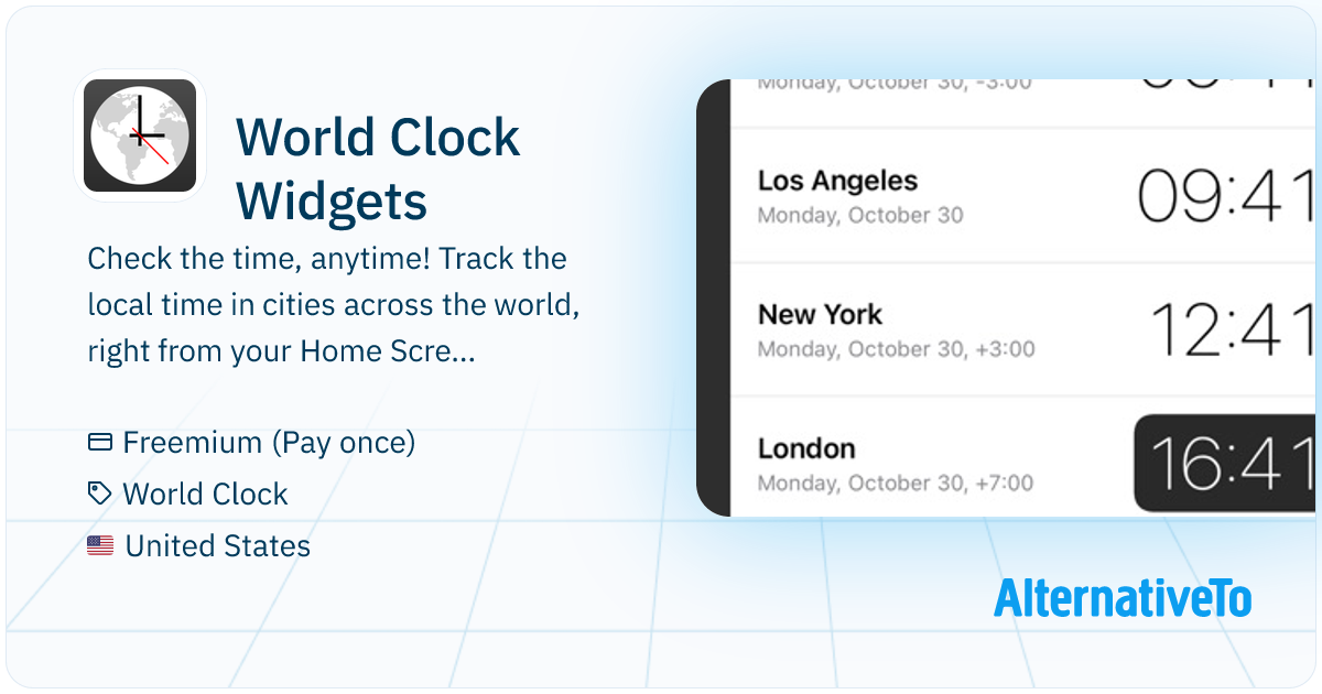 World Clock Widgets: Check the time — anytime, anywhere | AlternativeTo