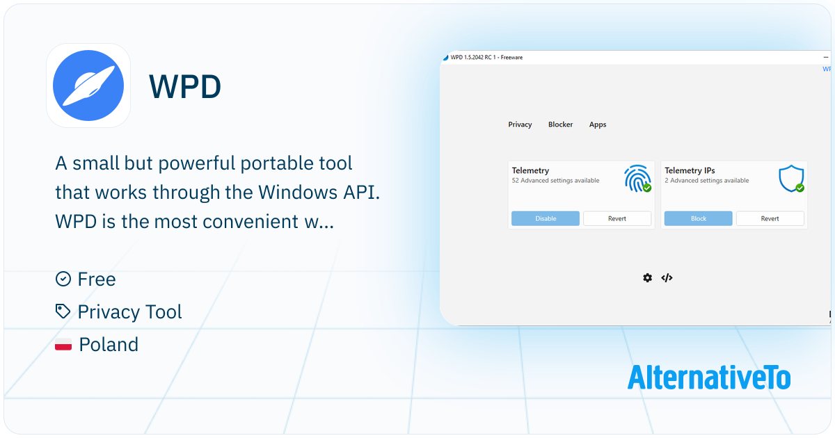Wpd Windows WPD: The real privacy dashboard for Windows | AlternativeTo