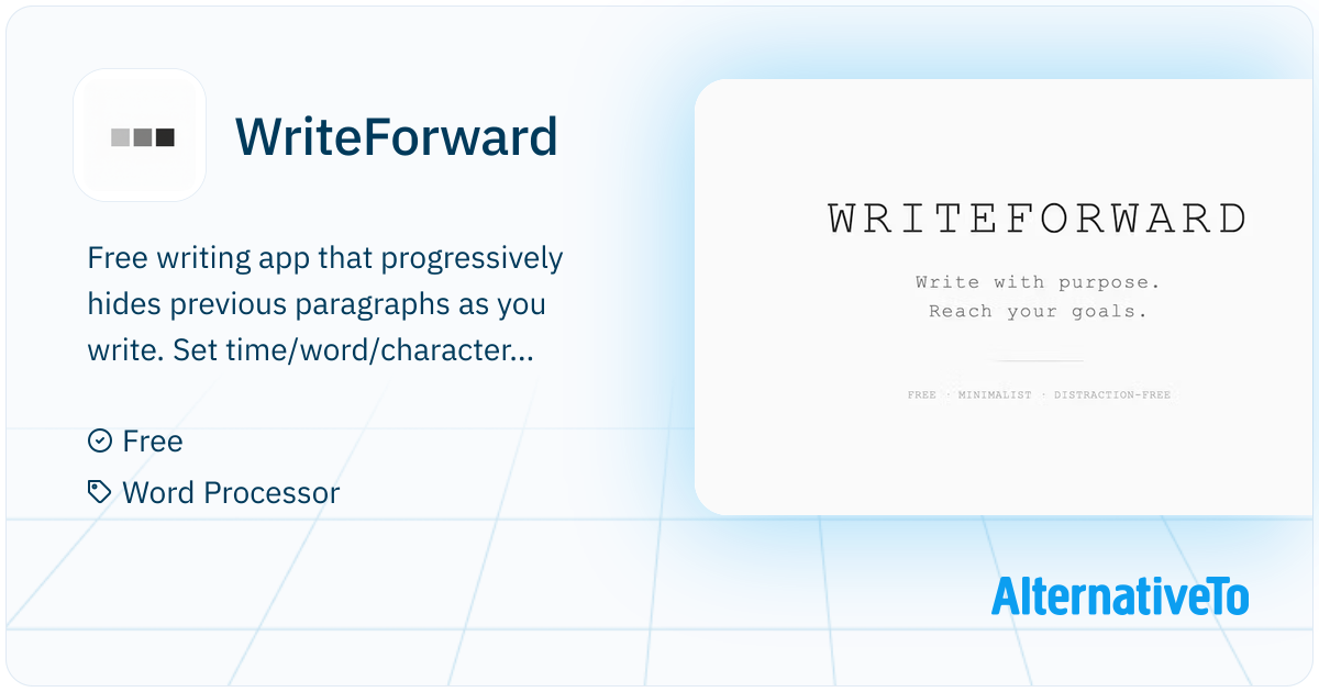 Write Forward WriteForward: Minimalist browser-based writing app that hides earlier ...