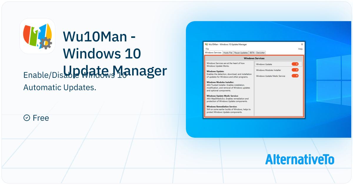 Wu10Man - Windows 10 Update Manager: Wu10Man is an application built to ...