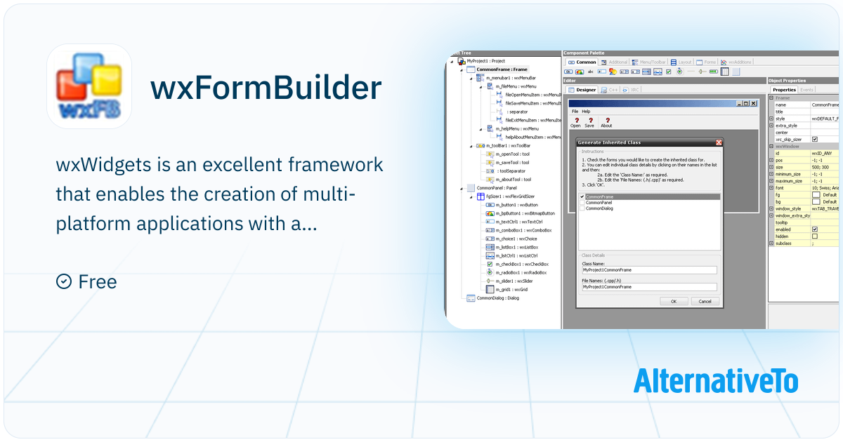 Wxformsbuilder wxFormBuilder: WxWidgets is an excellent framework that enables ...