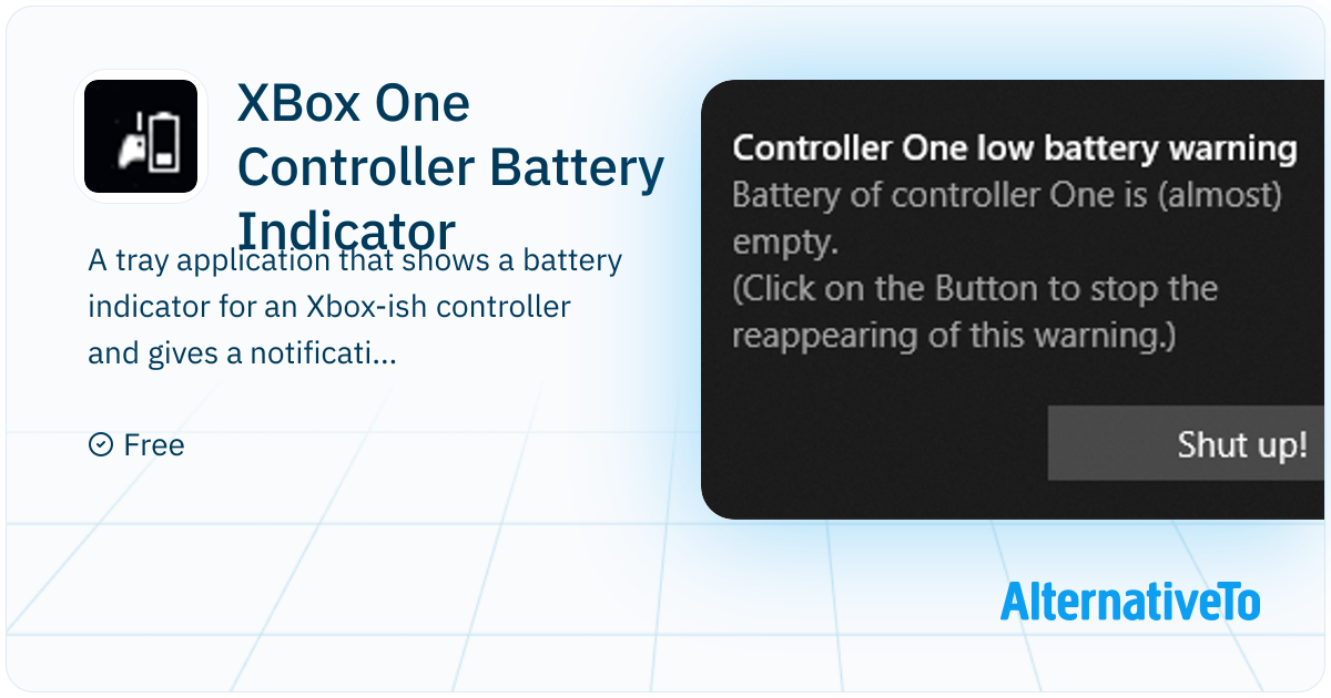 XBox One Controller Battery Indicator: A tray application that shows a ...