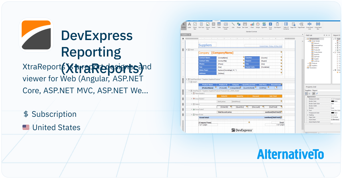 DevExpress Reporting (XtraReports): XtraReports is a report designer ...