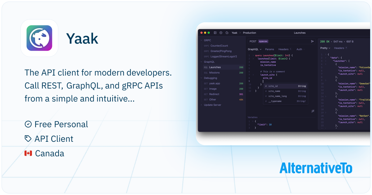 Yaak: The API client for modern developers. | AlternativeTo