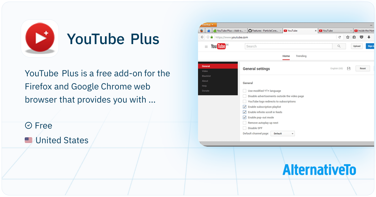 Youtube Features Overview YouTube Plus: Free add-on for the Firefox and | AlternativeTo