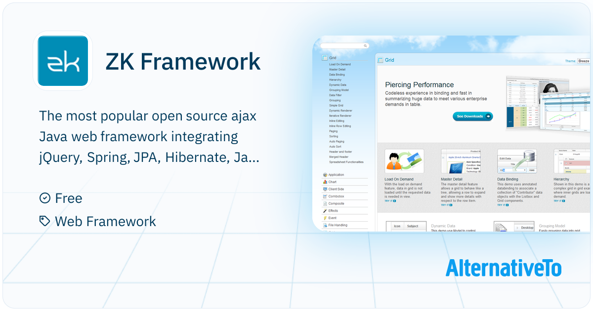 ZK Framework: The most popular open source ajax Java web | AlternativeTo