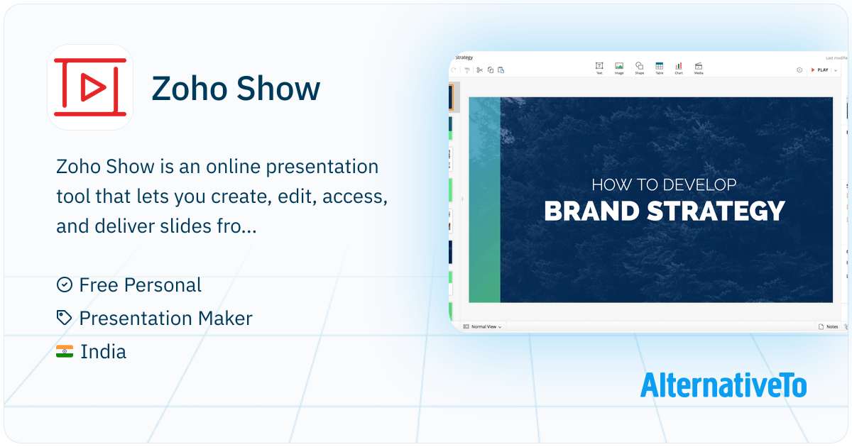 Zoho Show: Collaborate and create presentations online | AlternativeTo