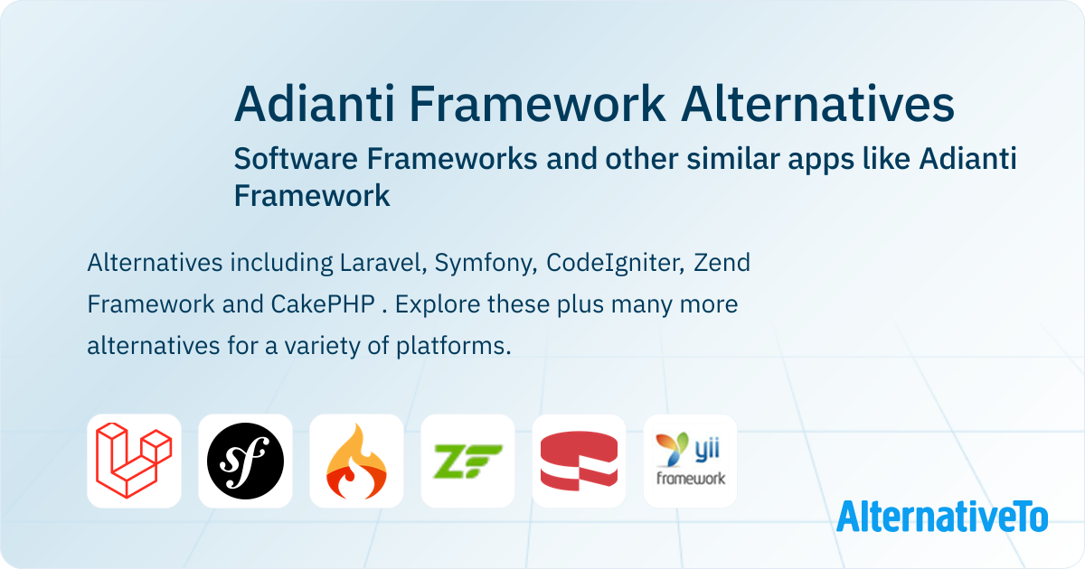 Adianti Framework Alternatives: Top 20 Software Frameworks & Similar ...