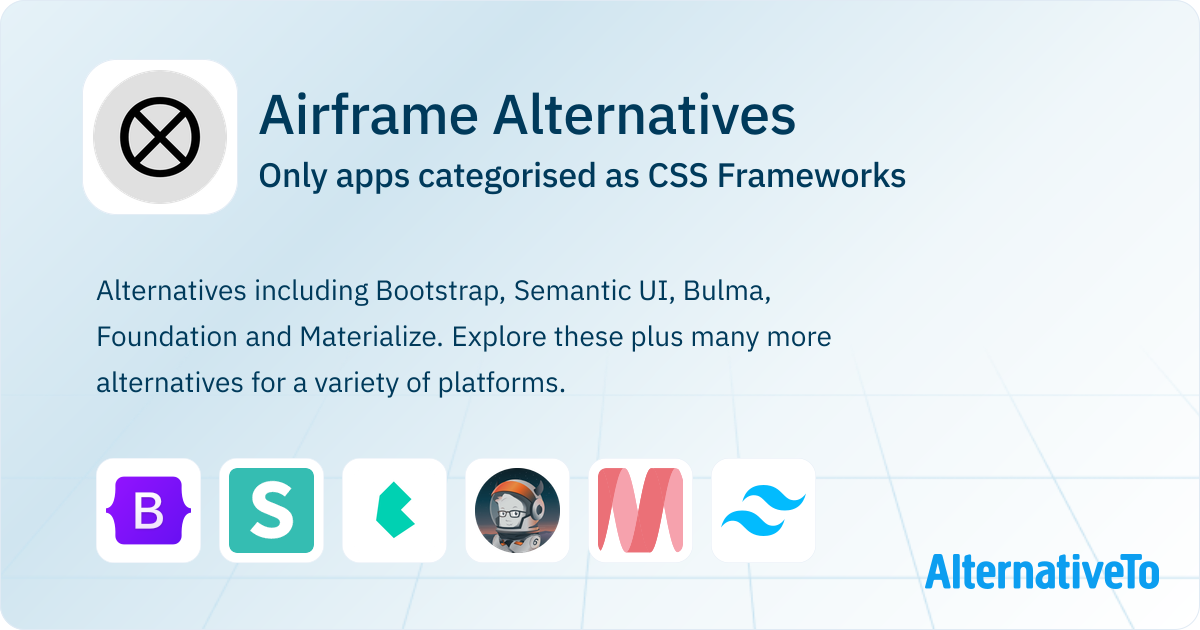 Airframe Alternatives: Top 8 CSS Frameworks | AlternativeTo
