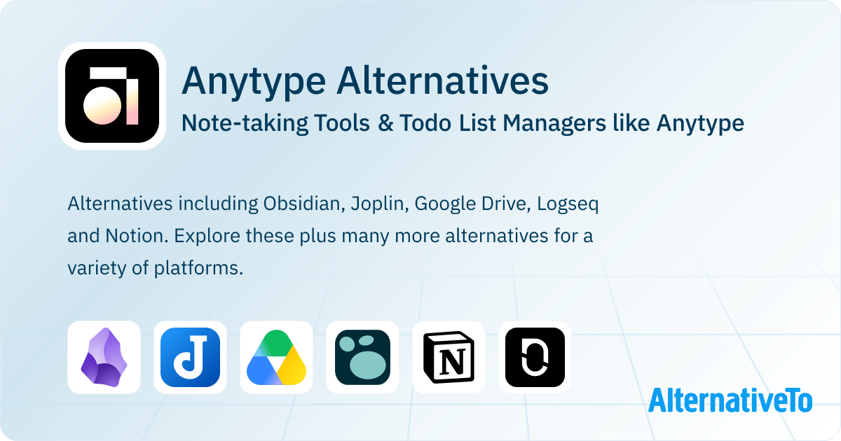Great Anytype Alternatives: Top Note-taking Tools in 2026 | AlternativeTo