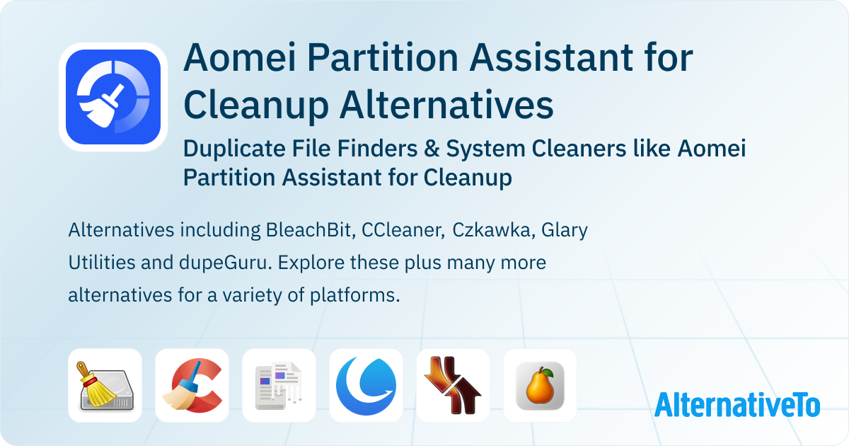 Aomei Partition Assistant for Cleanup Alternatives: Top 12 Duplicate ...