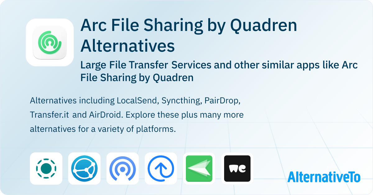 Arc File Sharing by Quadren Alternatives: Top 12 Large File Transfer ...
