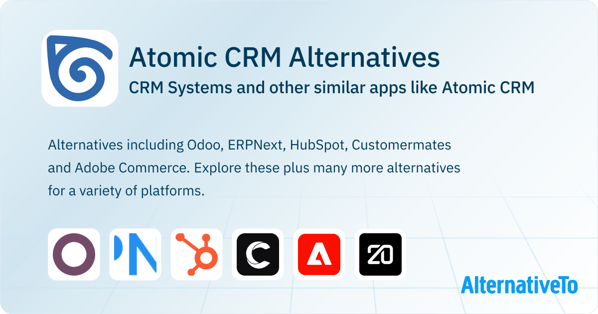 Atomic CRM Competitors: Top 12 Alternative CRM Systems | AlternativeTo