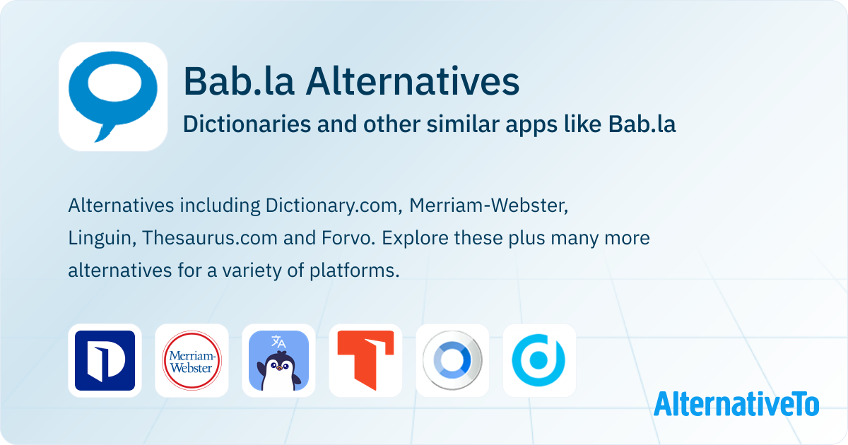 Bab.la Alternatives: Top 15 Dictionaries & Similar Websites | AlternativeTo