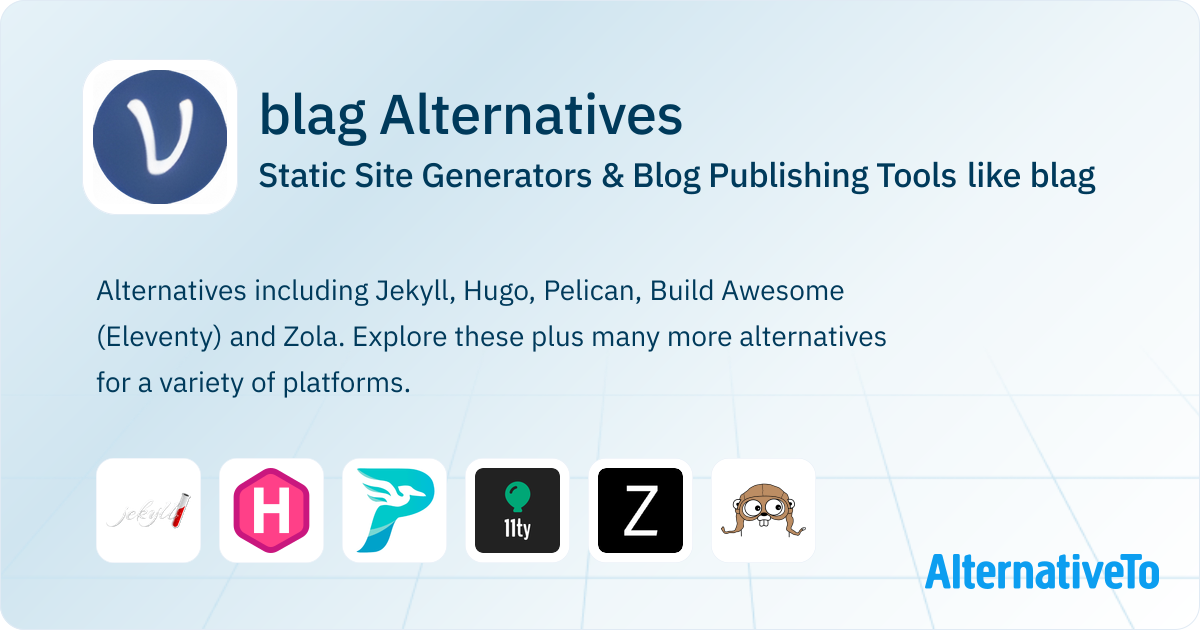 blag Alternatives: Top 8 Static Site Generators | AlternativeTo