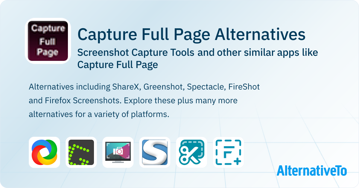 Capture Full Page Alternatives: Top 12 Screenshot Capture Tools ...
