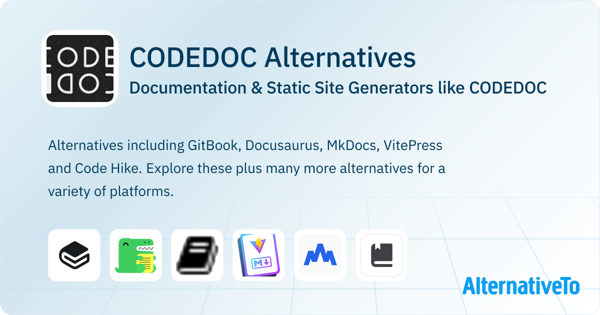 CODEDOC Alternatives: Top 15 Documentation Generators | AlternativeTo