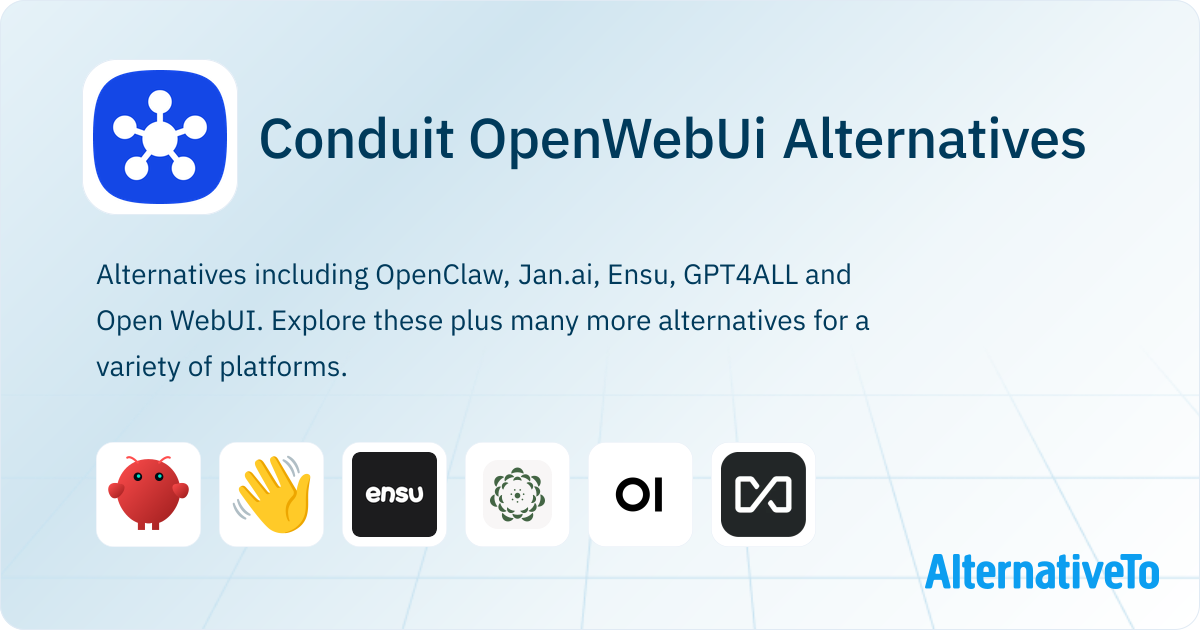 Openwebui Extensions Conduit OpenWebUi Alternatives - Explore Similar Apps & Services ...