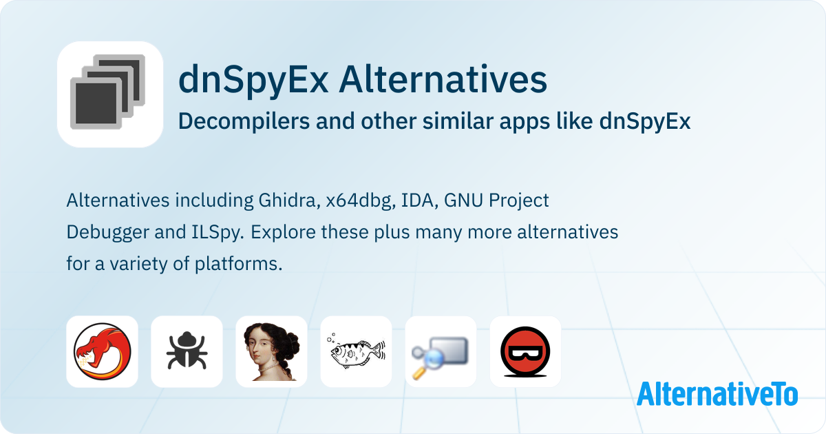 dnSpyEx Alternatives: Top 11 Decompilers & Similar Apps | AlternativeTo