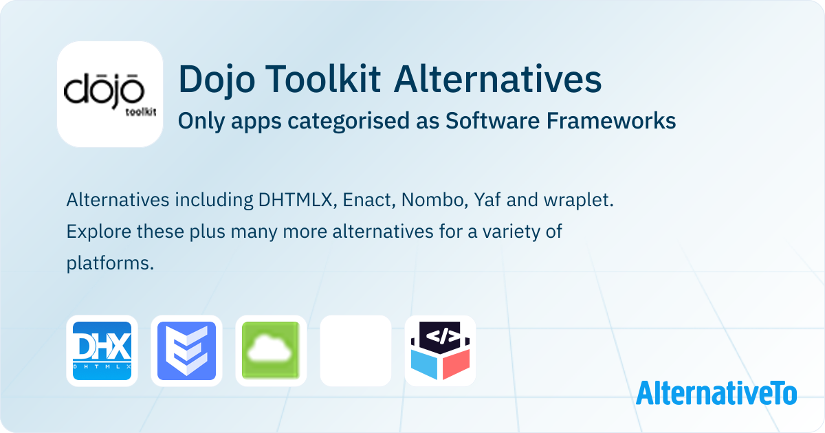 Dojo Toolkit Alternatives filtered by 'Software Framework' | AlternativeTo