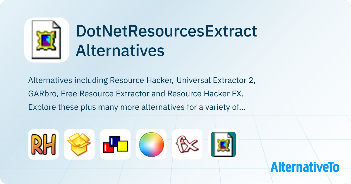 DotNetResourcesExtract Alternatives - Explore Similar Software ...
