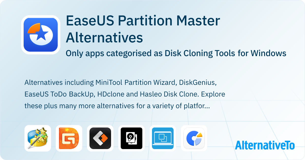 Partition Tag EaseUS Partition Master Alternatives for Windows: Top 8 Disk Cloning ...