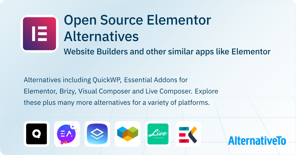 Open Source Elementor Alternatives: Top 15 Website Builders | AlternativeTo