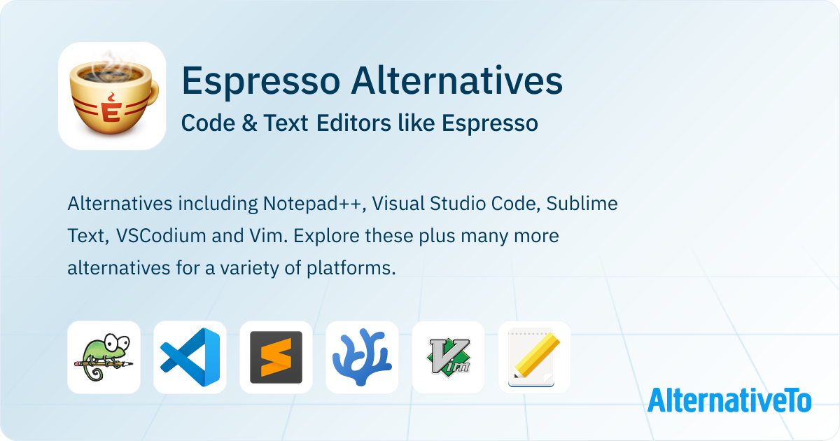 Espresso Alternatives: Top 12 Code & Text Editors | AlternativeTo